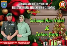 Komandan Kodim 1012/Buntok Berserta Keluarga Besar Kodim 1012 Mengucapkan Selamat Natal dan Tahun Baru 2025